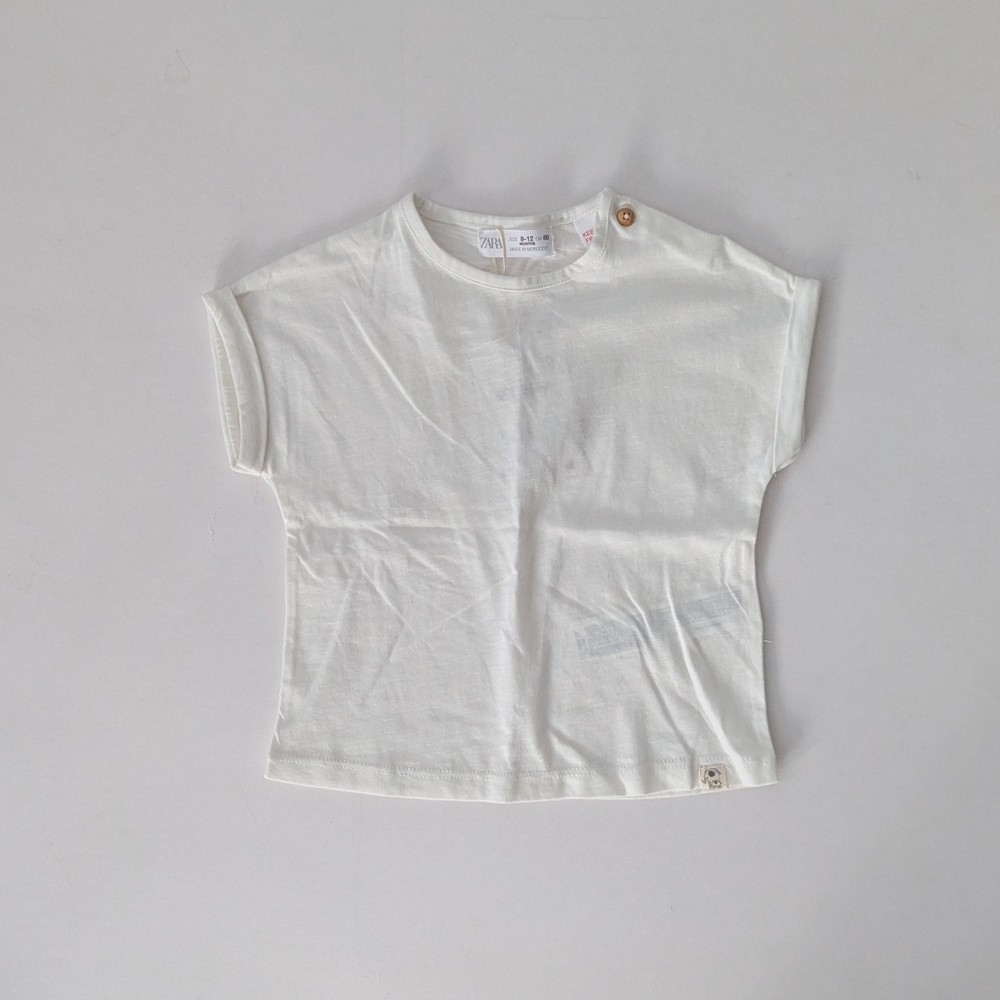 NWT Zara Baby White Tshirt 9-12mo